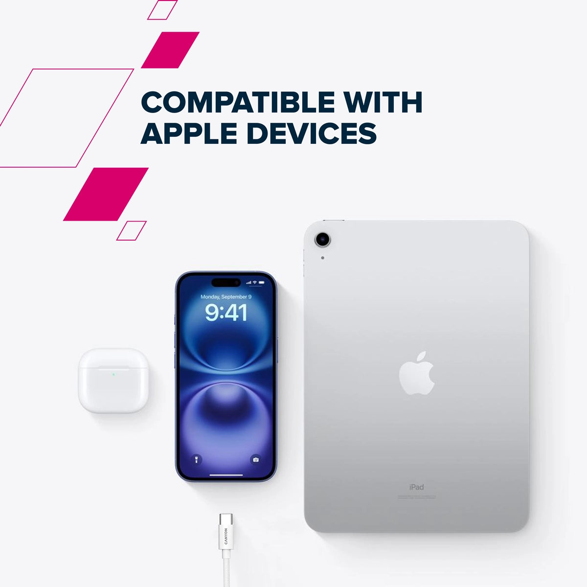 Canyon USB-C to USB-C 60W 2M - White