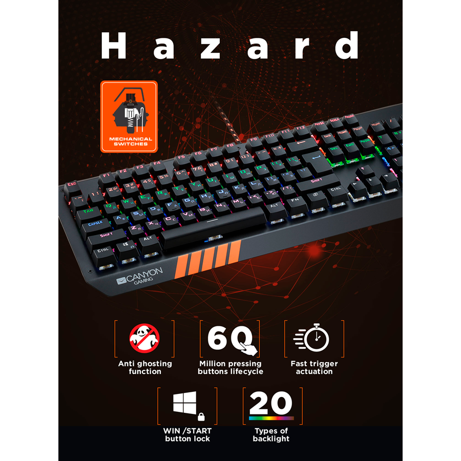 Canyon Hazard Mechanical Gaming Keyboard GK-6 - Black
