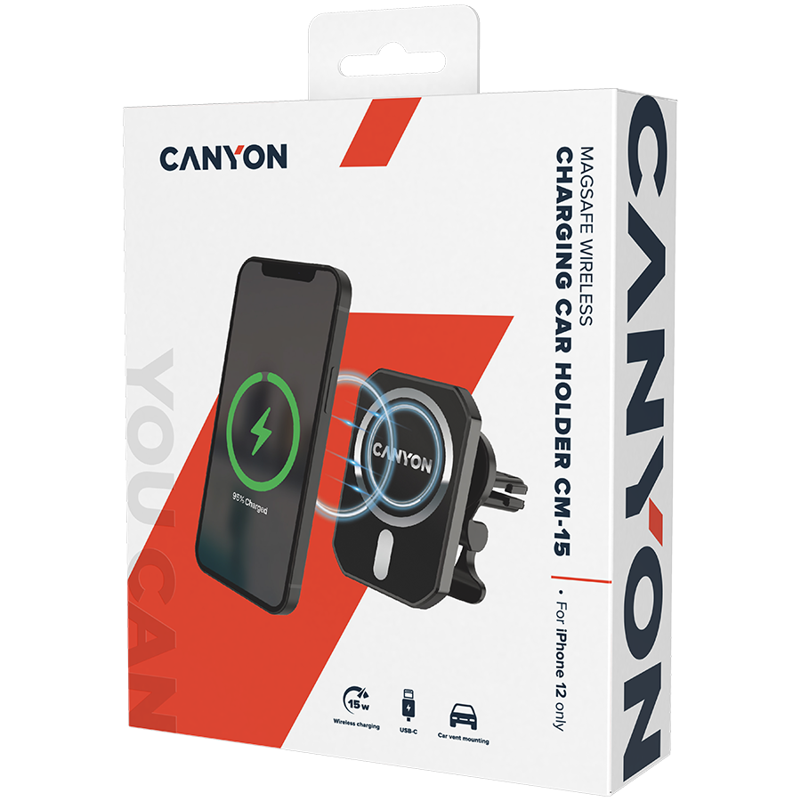 Canyon CM-15 15W Wireless Magnetic Car Charger