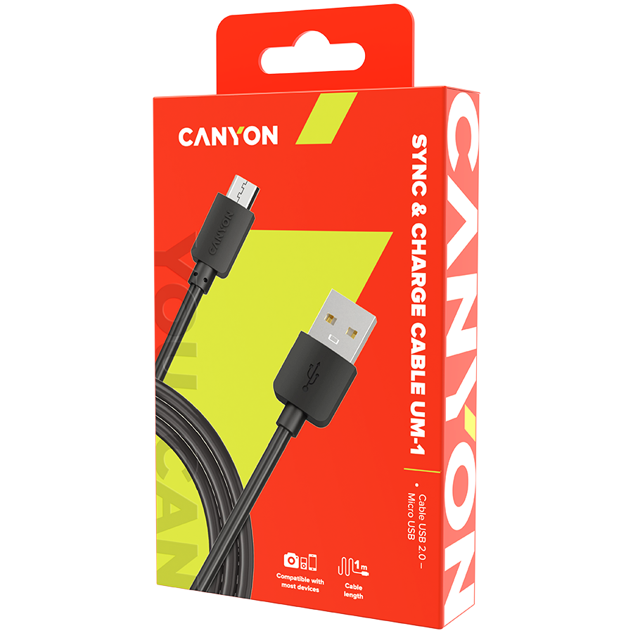 Canyon Micro USB to USB-A 5W 1M - Black