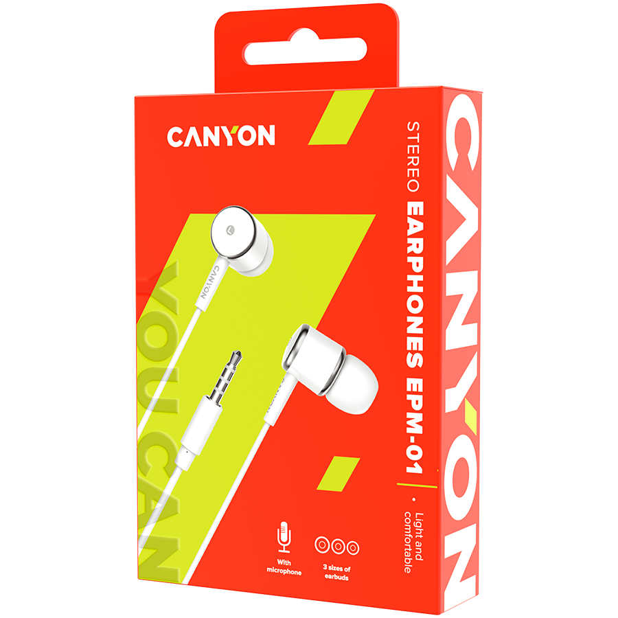 Canyon Stereo Earphones EPM-01 - White