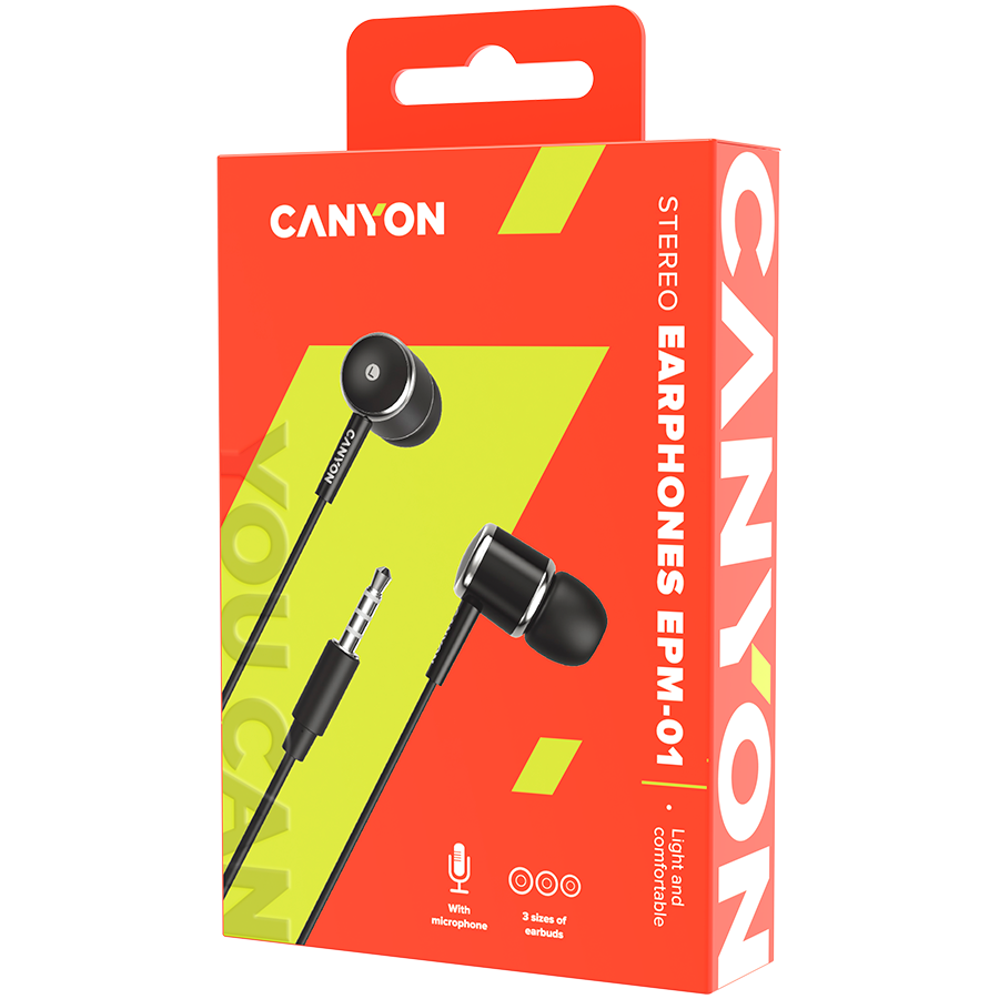 Canyon Stereo Earphones EPM-01 - Black