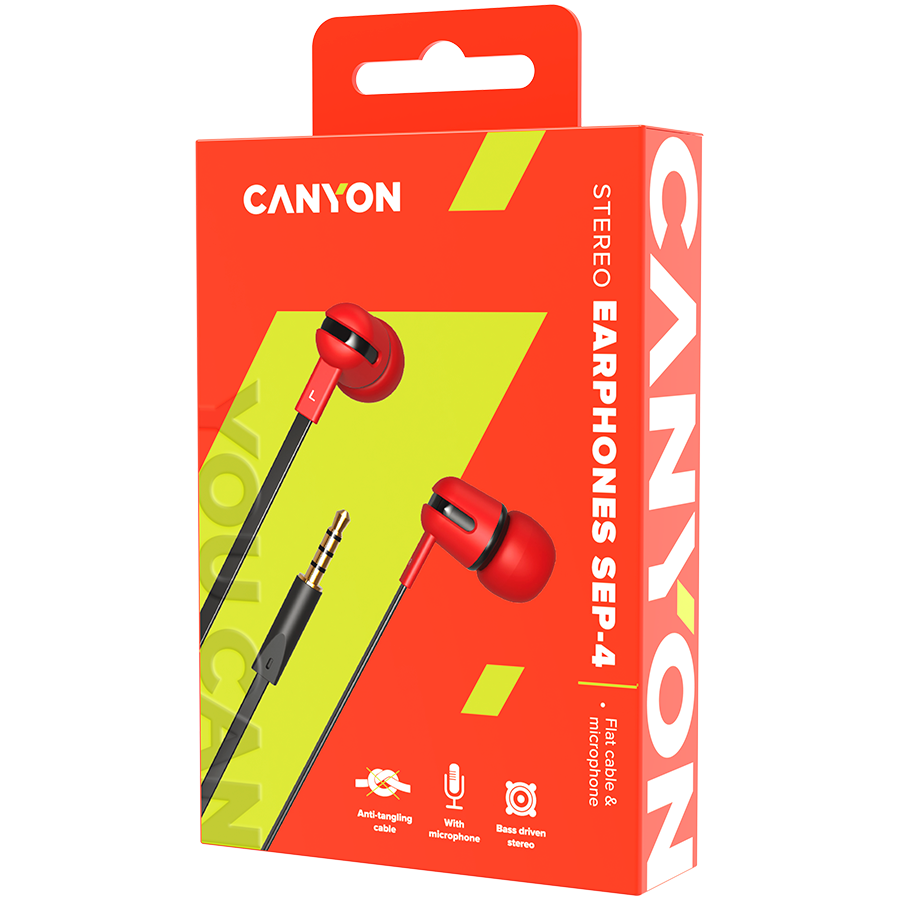 Canyon Stereo Earphones EPM-01 - Red