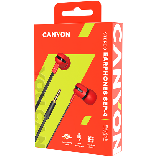 Canyon Stereo Earphones EPM-01 - Red