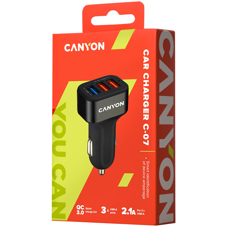 Canyon Car Charger QC 3.0 3x USB-A