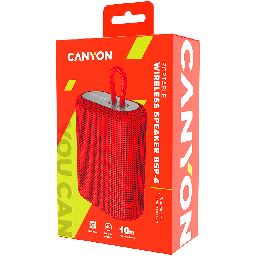 Canyon Portable Wireless Speaker BSP-4 - Red