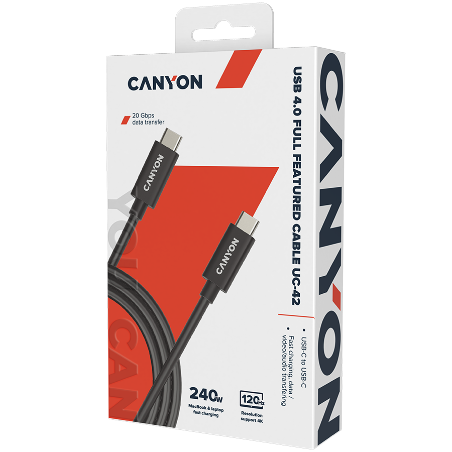 Canyon USB-C to USB-C 240W 20Gbps 2M - Black