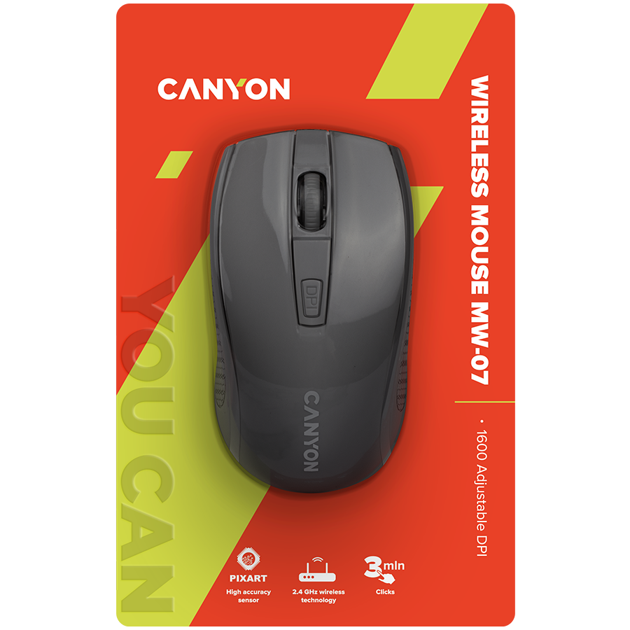 Canyon Wireless Mouse MW-7 - Black