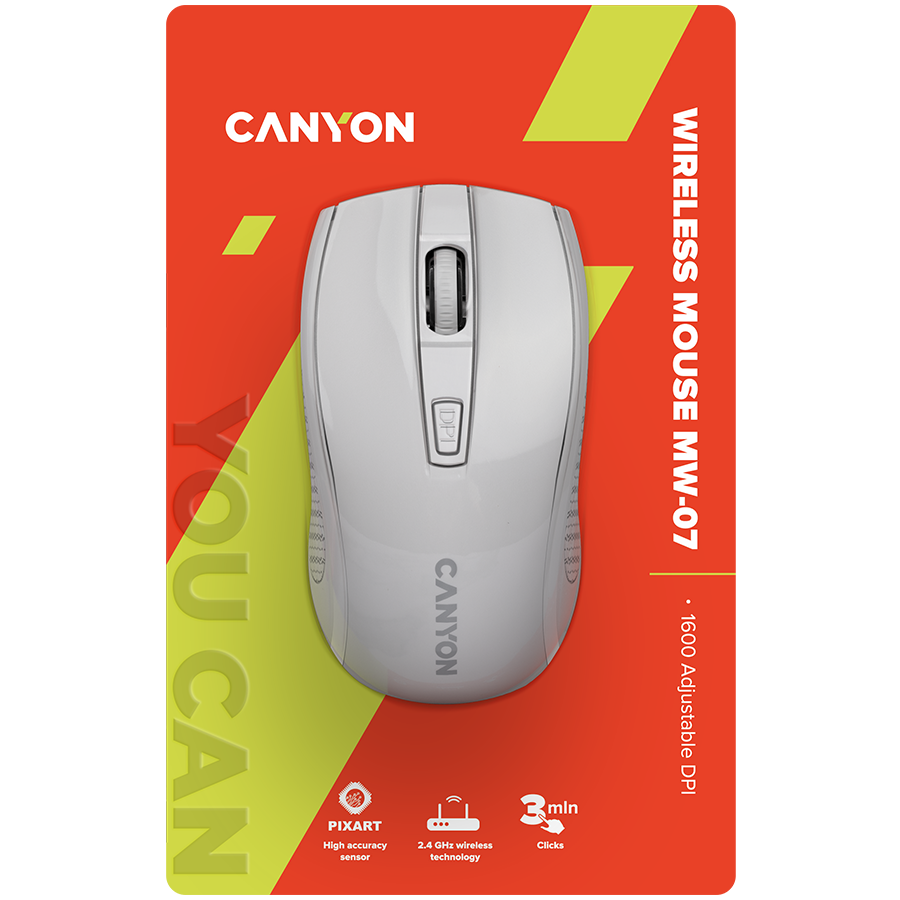 Canyon Wireless Mouse MW-7 - White