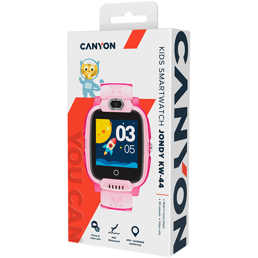 Canyon Jondy KW-44 4G Kids Smart Watch - Pink