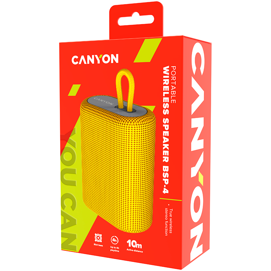 Canyon Portable Wireless Speaker BSP-4 - Yellow