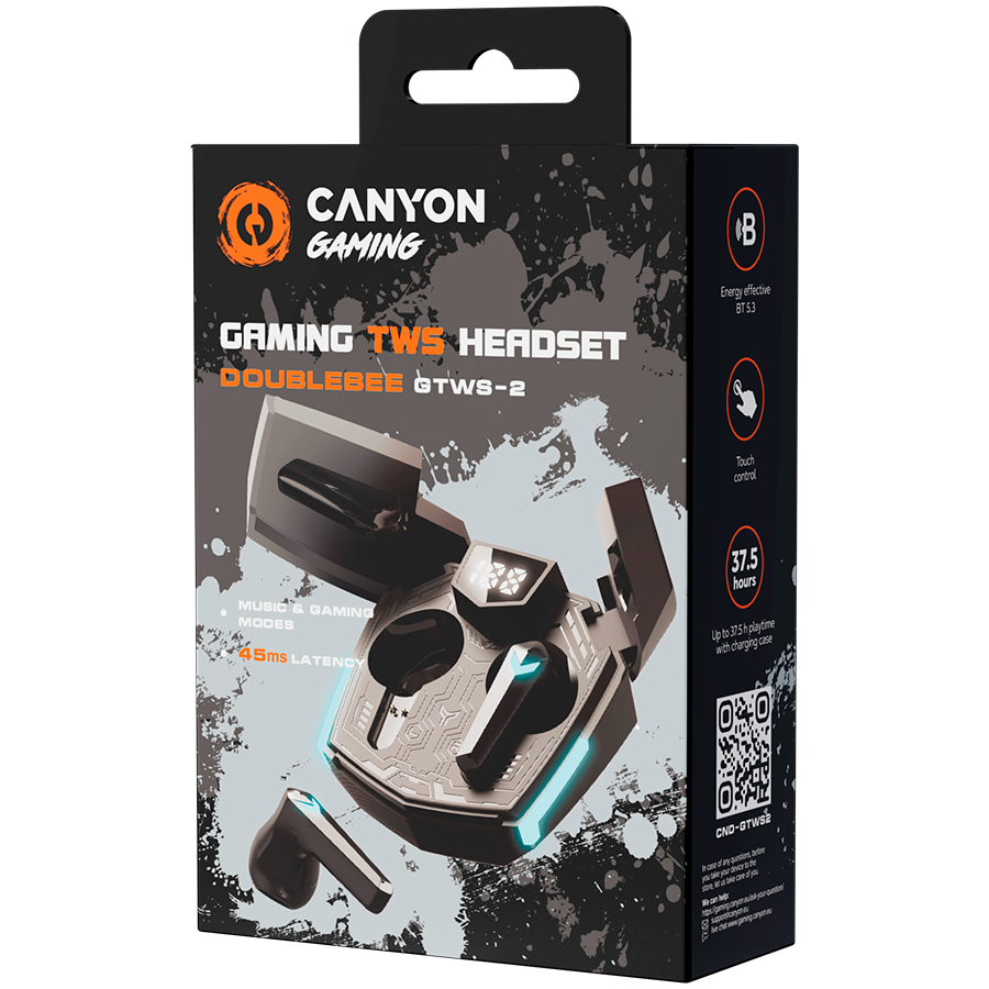 Canyon Doublebee GTWS-2 Gaming True Wireless Earbuds - Black