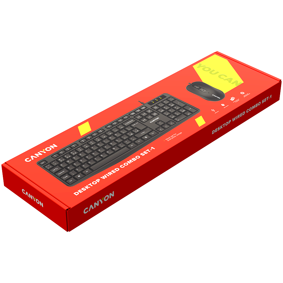 CANYON SET-1 EN Keyboard+Mouse Wired - Black