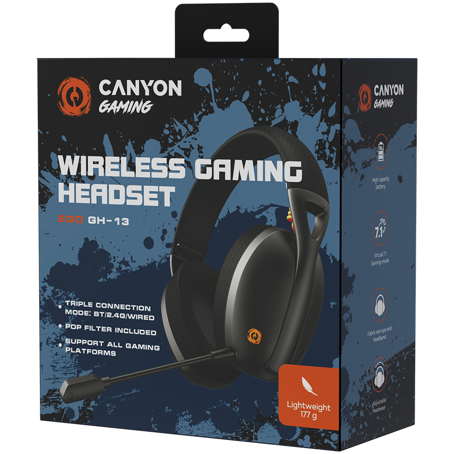 Canyon Wireless Gaming Headset Ego GH-13 - Black