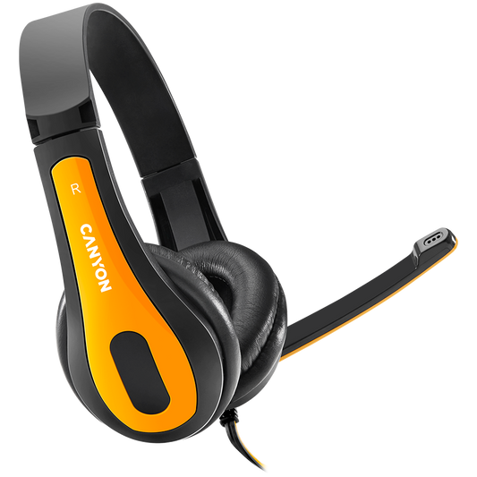 Canyon HSC-1 PC Headset with Microphone - Black/Yellow