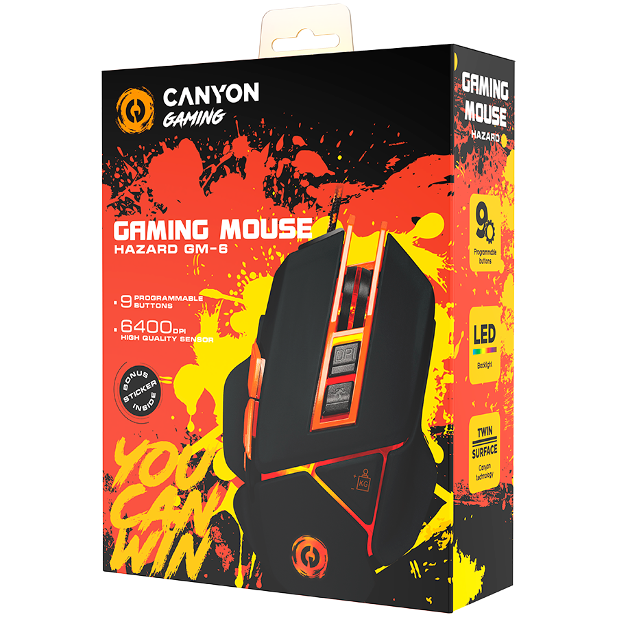 Canyon Gaming Mouse Hazard GM-6 - Black/Orange