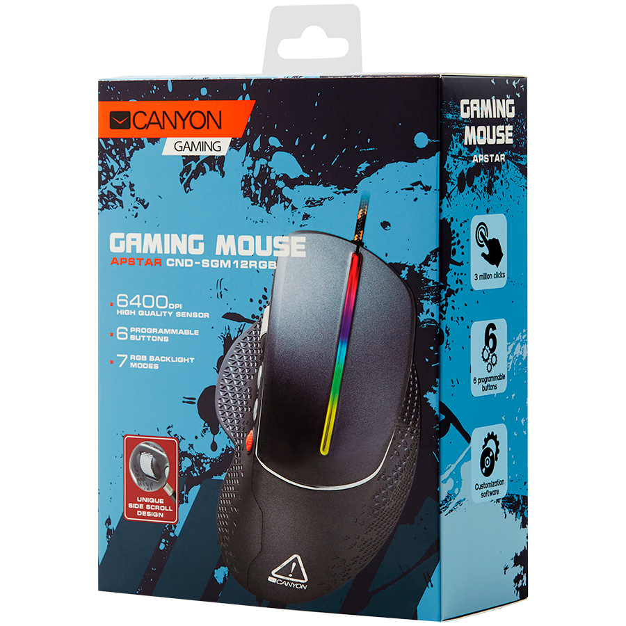 Canyon Apstar Gaming Mouse GM-12 - Dark Grey