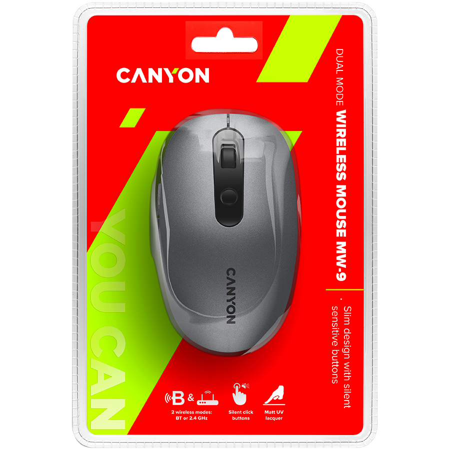 Canyon Dual Mode Wireless Mouse MW-9 - Grey