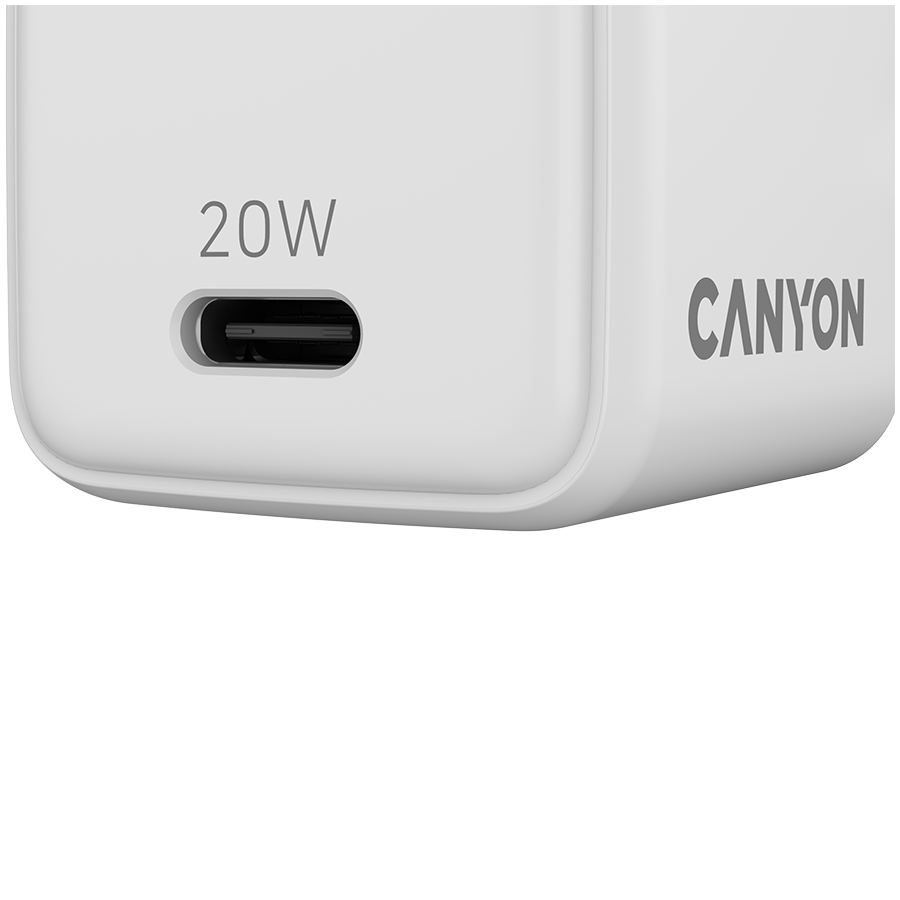 Canyon CU20AC GaN 20W USB-C Charger - White