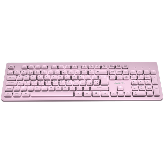 Canyon Silent Wireless Keyboard HKB-W01 - Pink