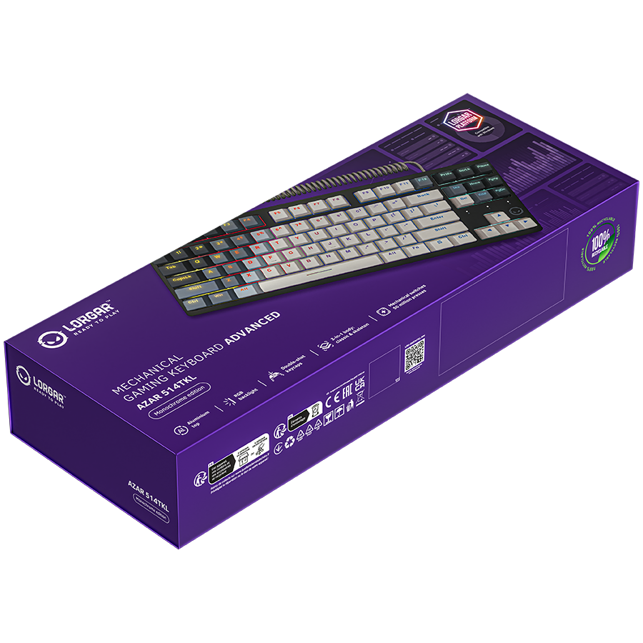 Lorgar Azar 514TKL Gaming Keyboard - White