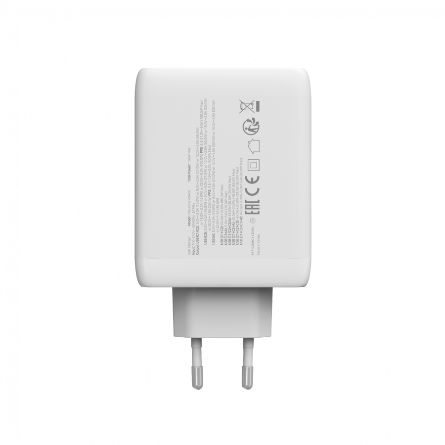 Canyon CU100ACC GaN 100W USB-C/USB-A Charger - White