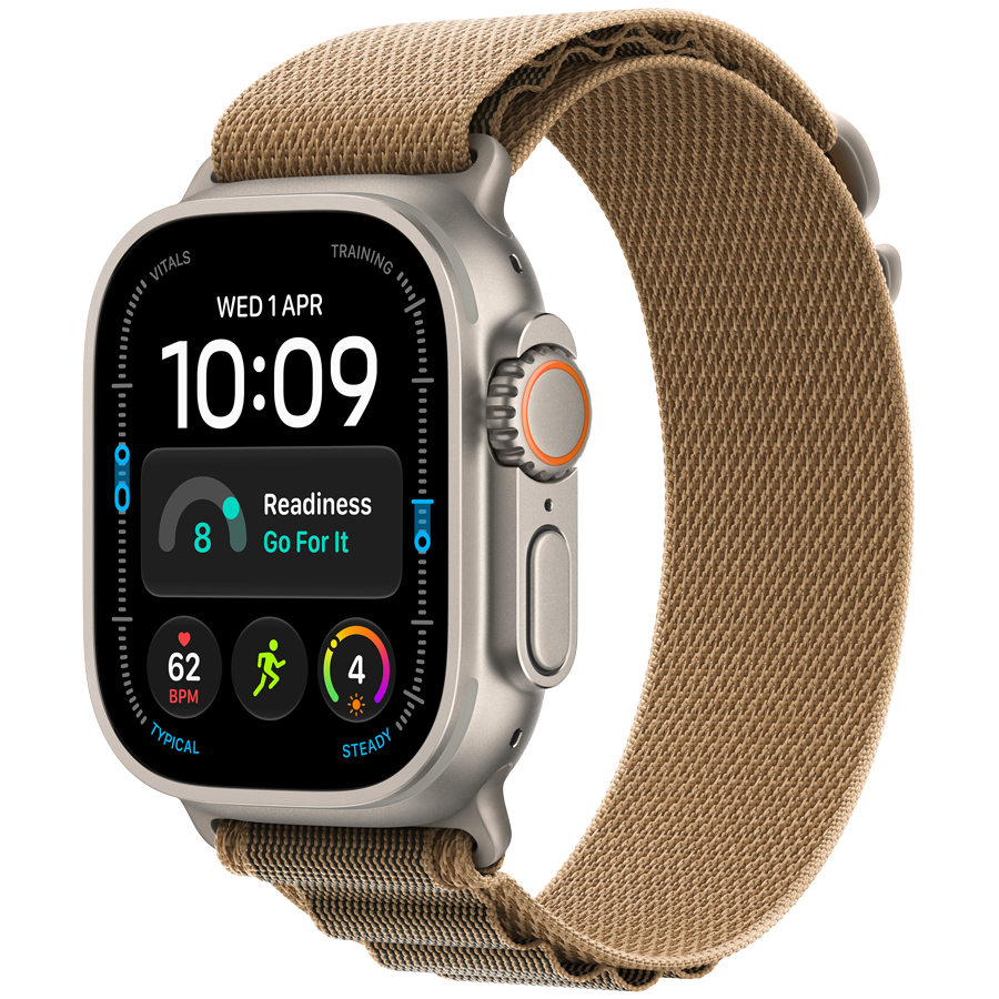Apple Watch Ultra 4 GPS + Cellular 49mm – Natural Titanium with Desert Alpine Loop M