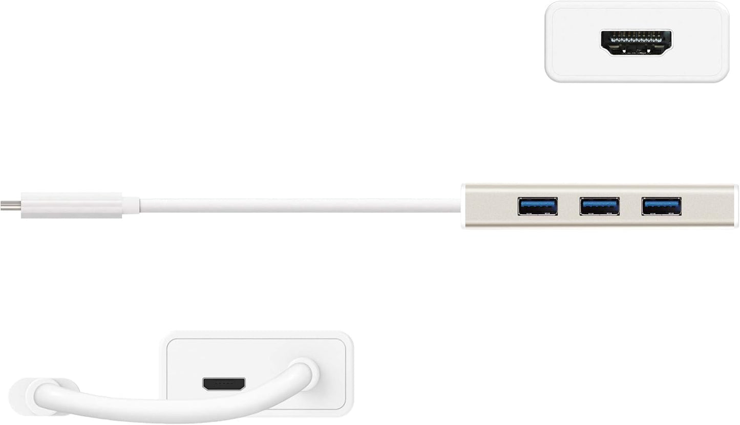 J5create USB 3.1 Type C to 3 USB 3.0 Hub with 4K HDMI Port - JCH451