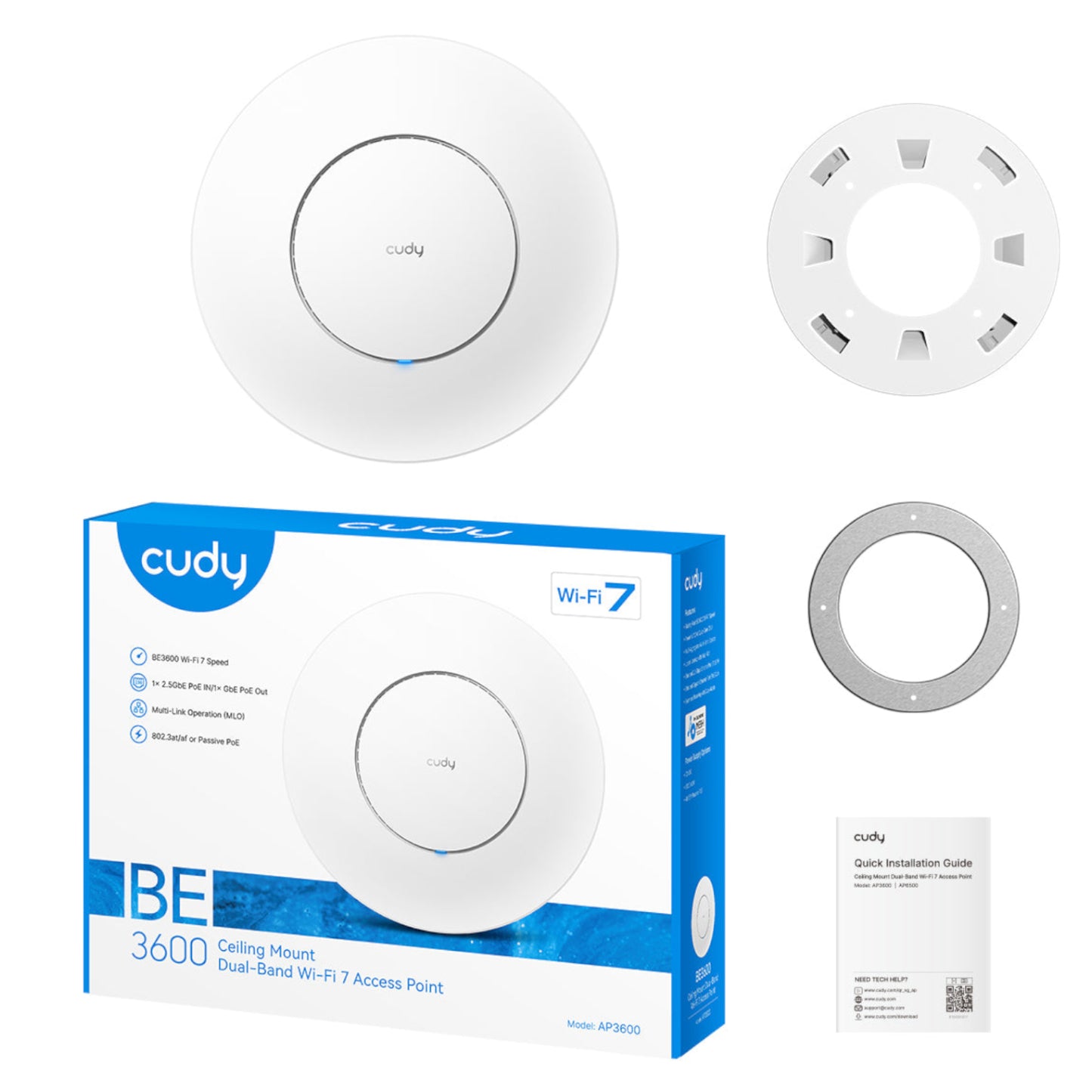 Cudy AP3600 BE3600 2.5G Dual Band WiFi7 Ceiling Access Point