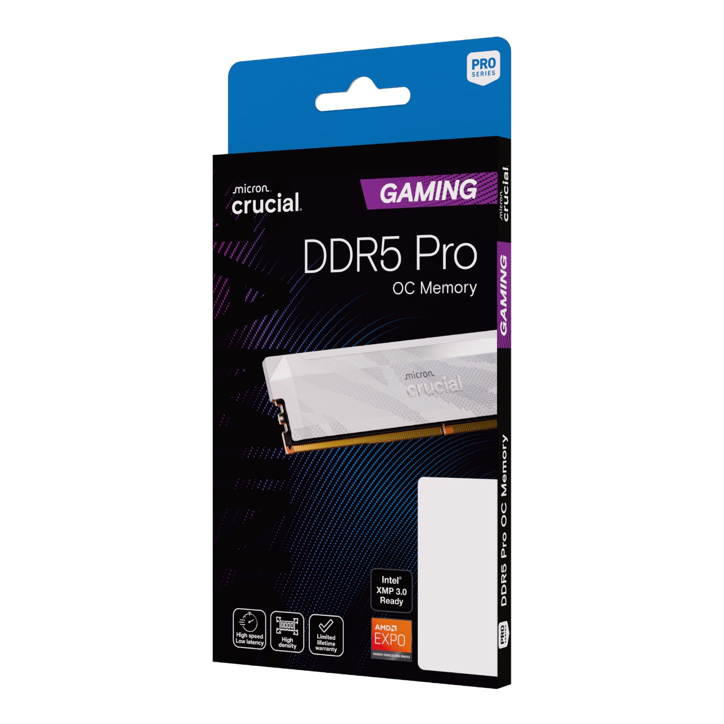 Crucial Pro 16GB 6400Mhz DDR5 Desktop OC Gaming Memory – White