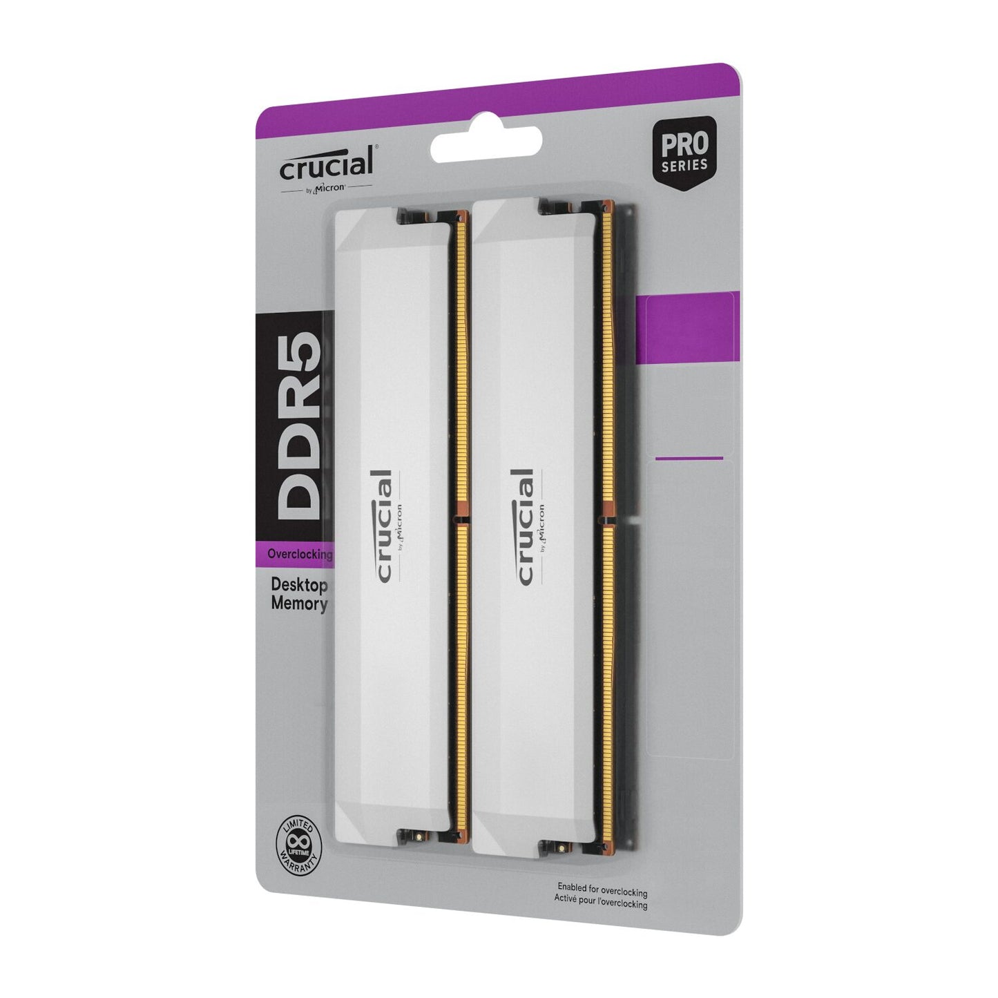 Crucial Pro DDR5 Overclocking White Desktop Memory – 64GB (2X32GB), 6000MHz