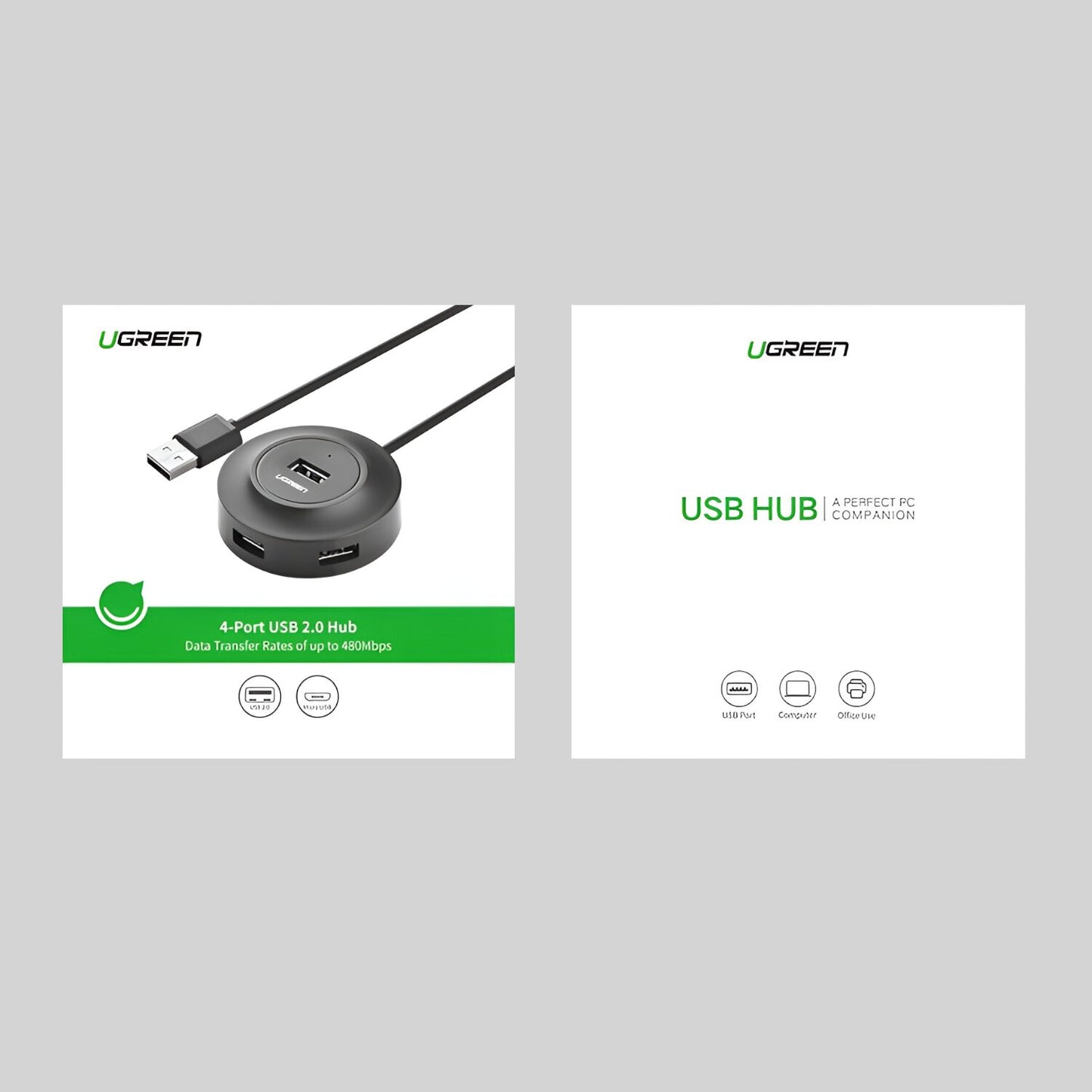 UGREEN 4-IN 1 USB 2.0 Hub (20777) – Black
