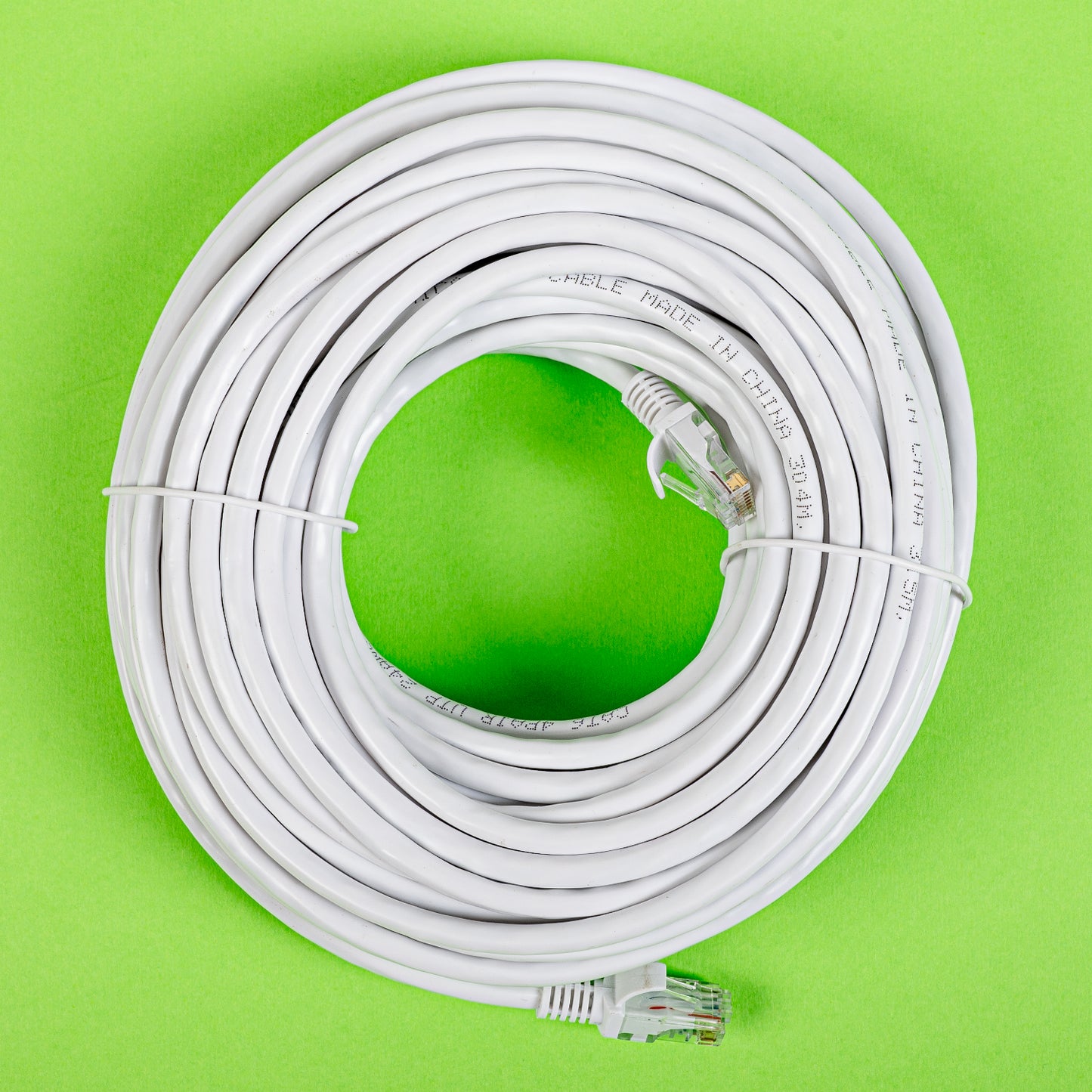 White Gizzu Cat6 UTP Fly Lead Ethernet Network Cable - 20m