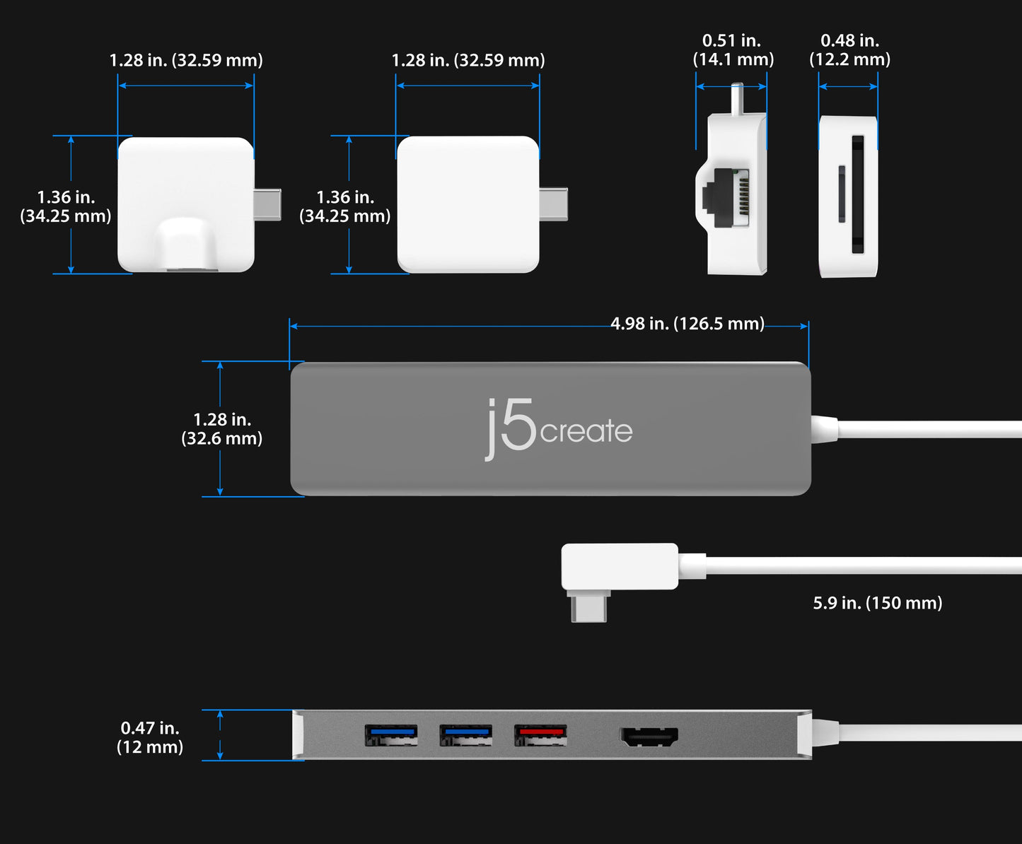 J5create USB-C Modular Multi-Adapter with 2 Kits - JCD375