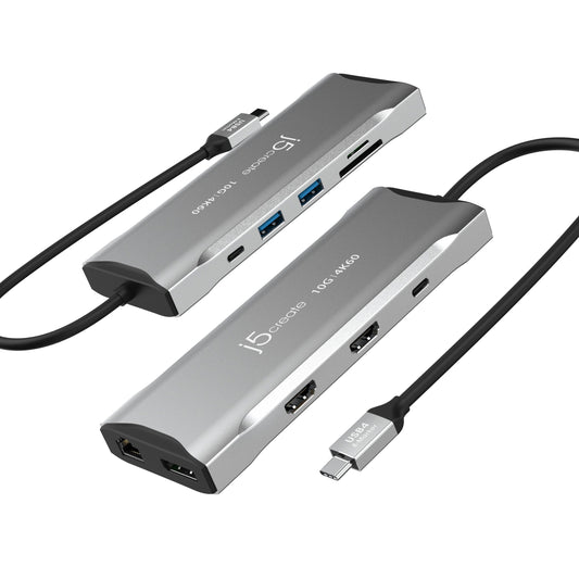 J5create 4K60 Elite USB-C Triple-Monitor 10Gbps Mini Dock - JCD397