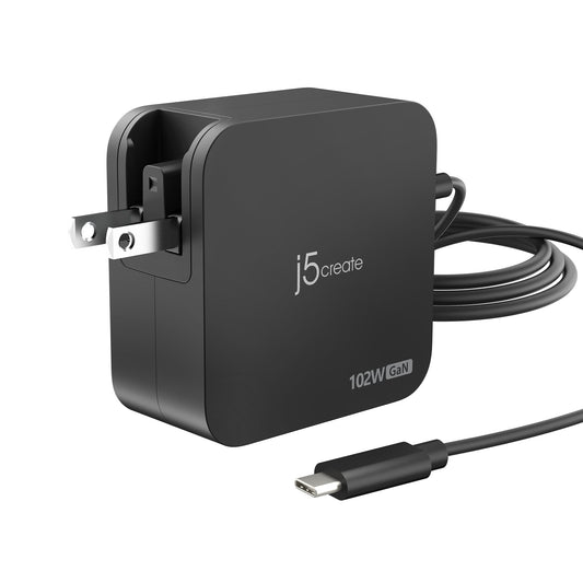 J5create 102W GaN PD USB-C 2-Port Charger with Changeable Plugs - JUP25102V