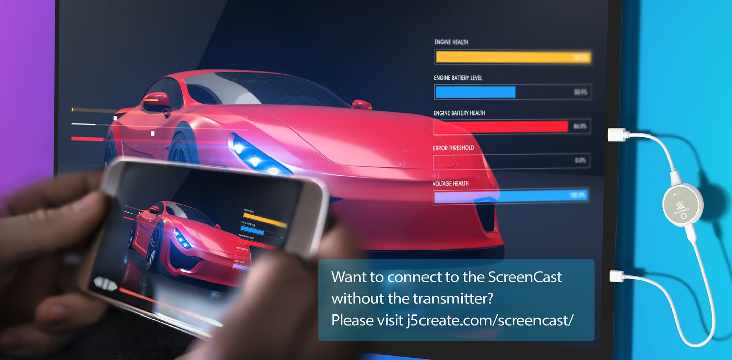 J5create ScreenCast 4K Wireless Display HDMI Extender - JVAW75