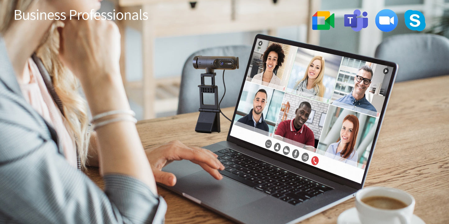 J5create 2K AI-Powered Webcam with Wireless Microphone and Auto-Focus - JVU300