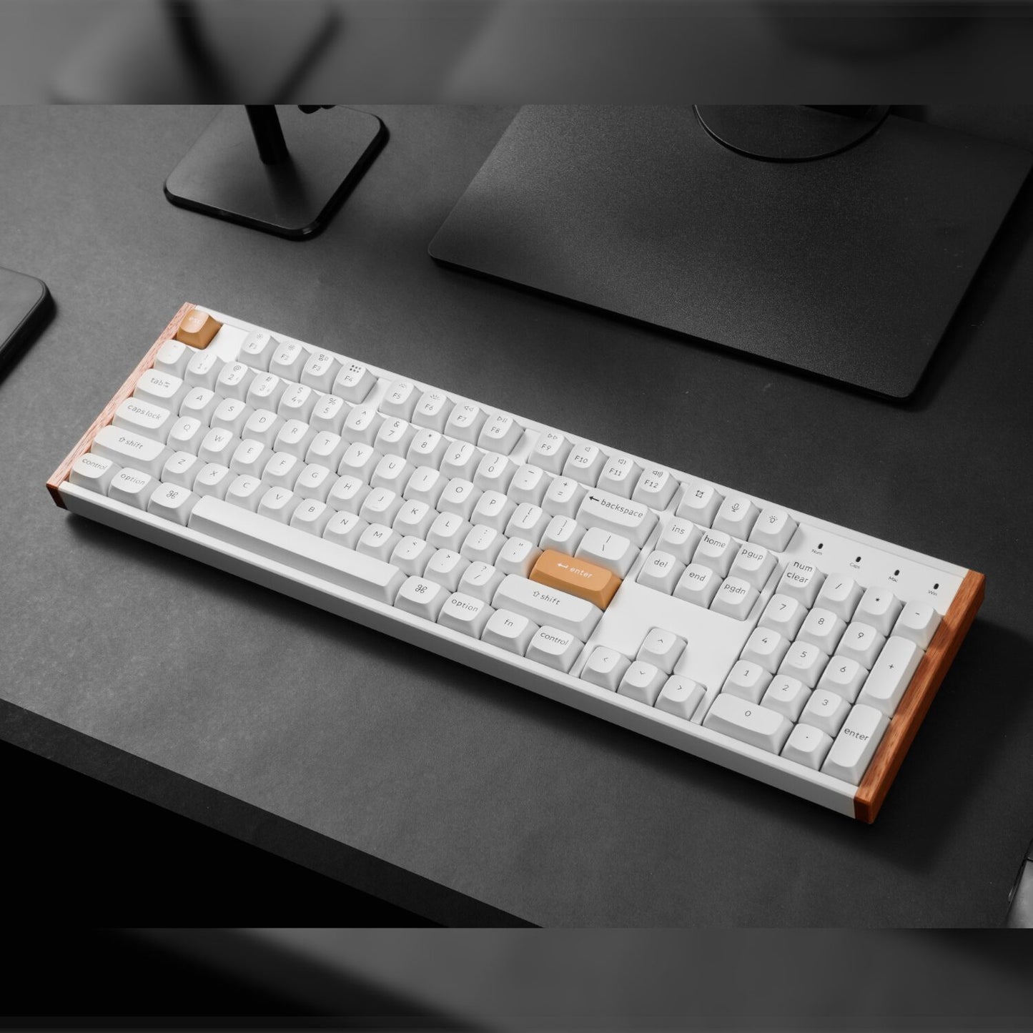 Keychron K10 HE Special Edition Full-size Hot-Swap Gateron Dbl-Rail Nebula Switch RGB Wireless Keyboard – White (Wood + Al)