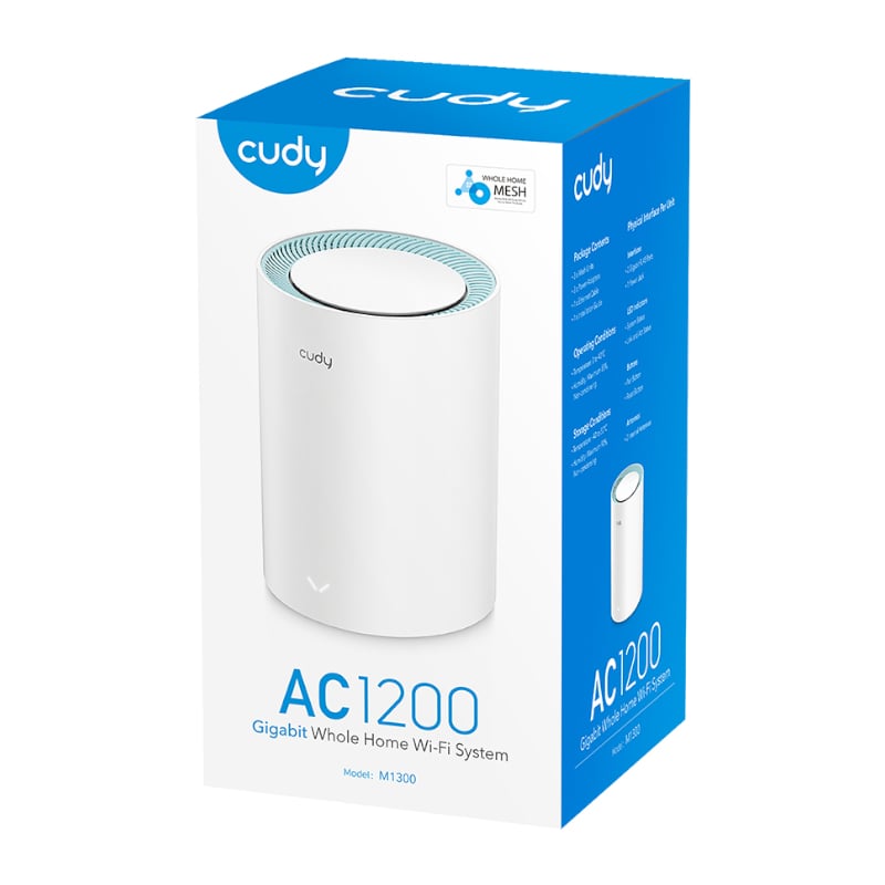 Cudy Dual Band WiFi 5 1200Mbps Gigabit Mesh Router | M1300 (1-Pack)