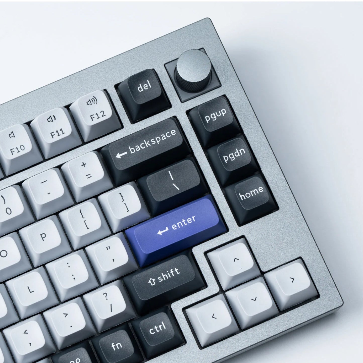 Keychron Double Shot KSA PBT Keycap Set – Dark Grey/White Smoke
