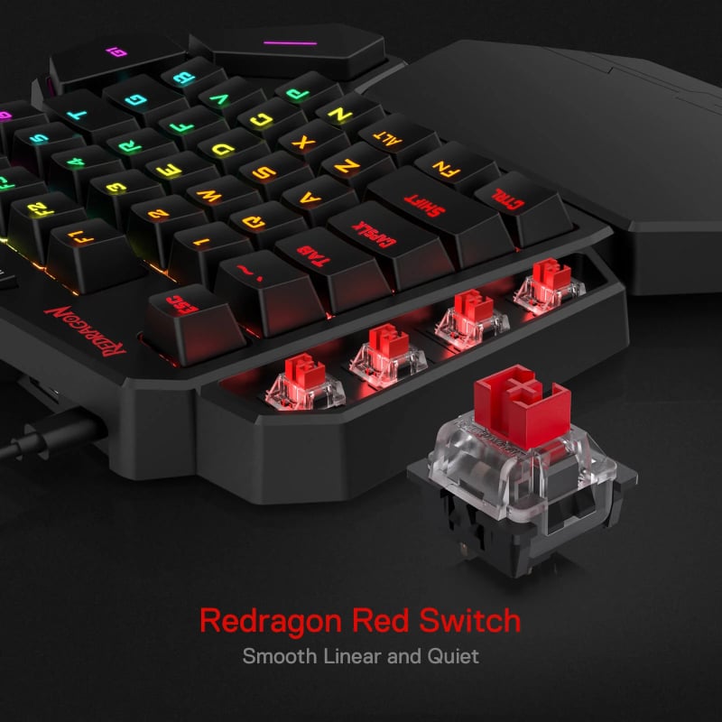Redragon K585 DITI ELITE PRO One-Handed RGB Wireless Mechanical Gaming Keyboard