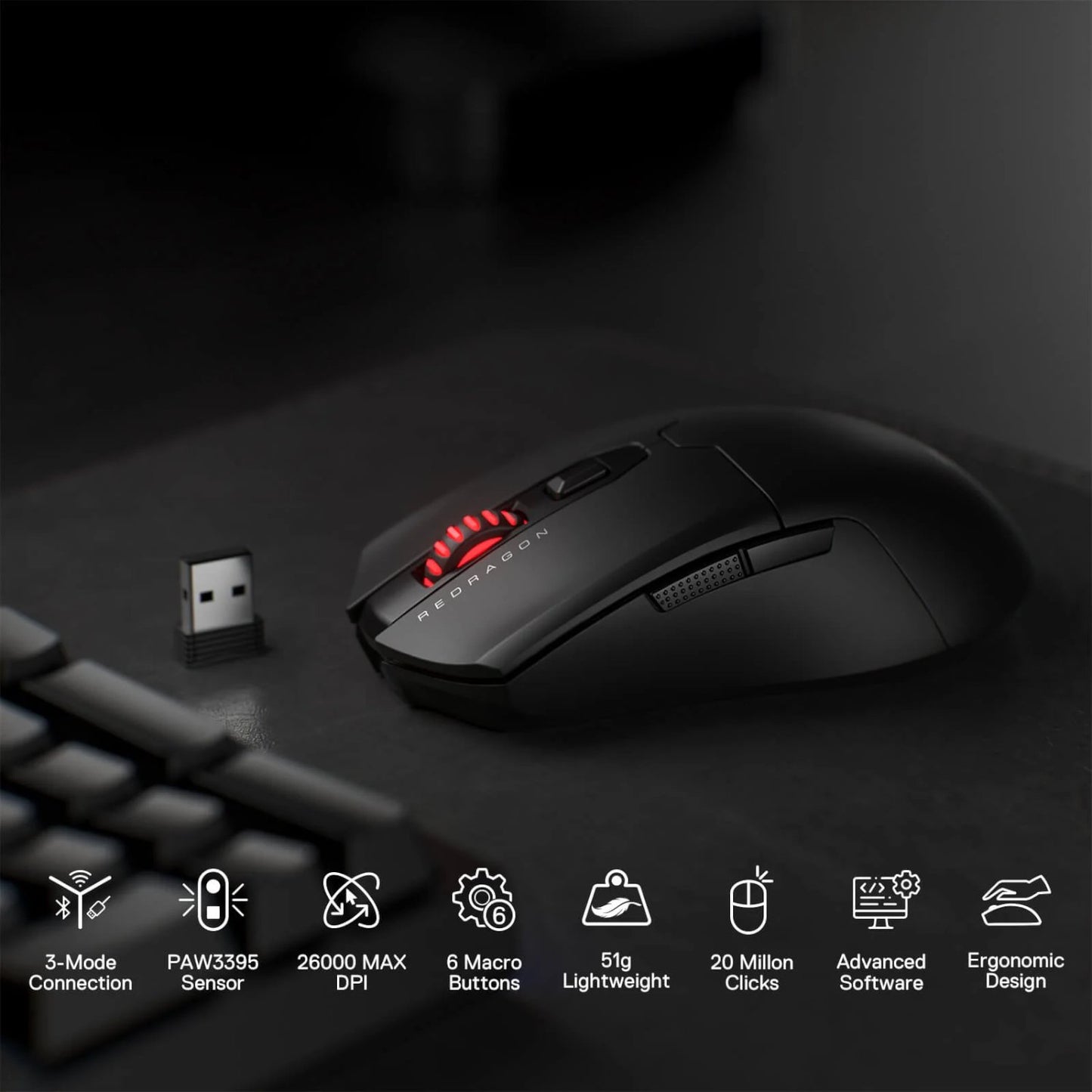 Redragon M995 FYZU PRO Wireless Gaming Mouse