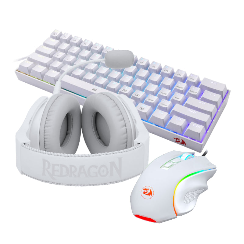 REDRAGON 3IN1 MS|HS|KB WIRED COMBO – WHITE