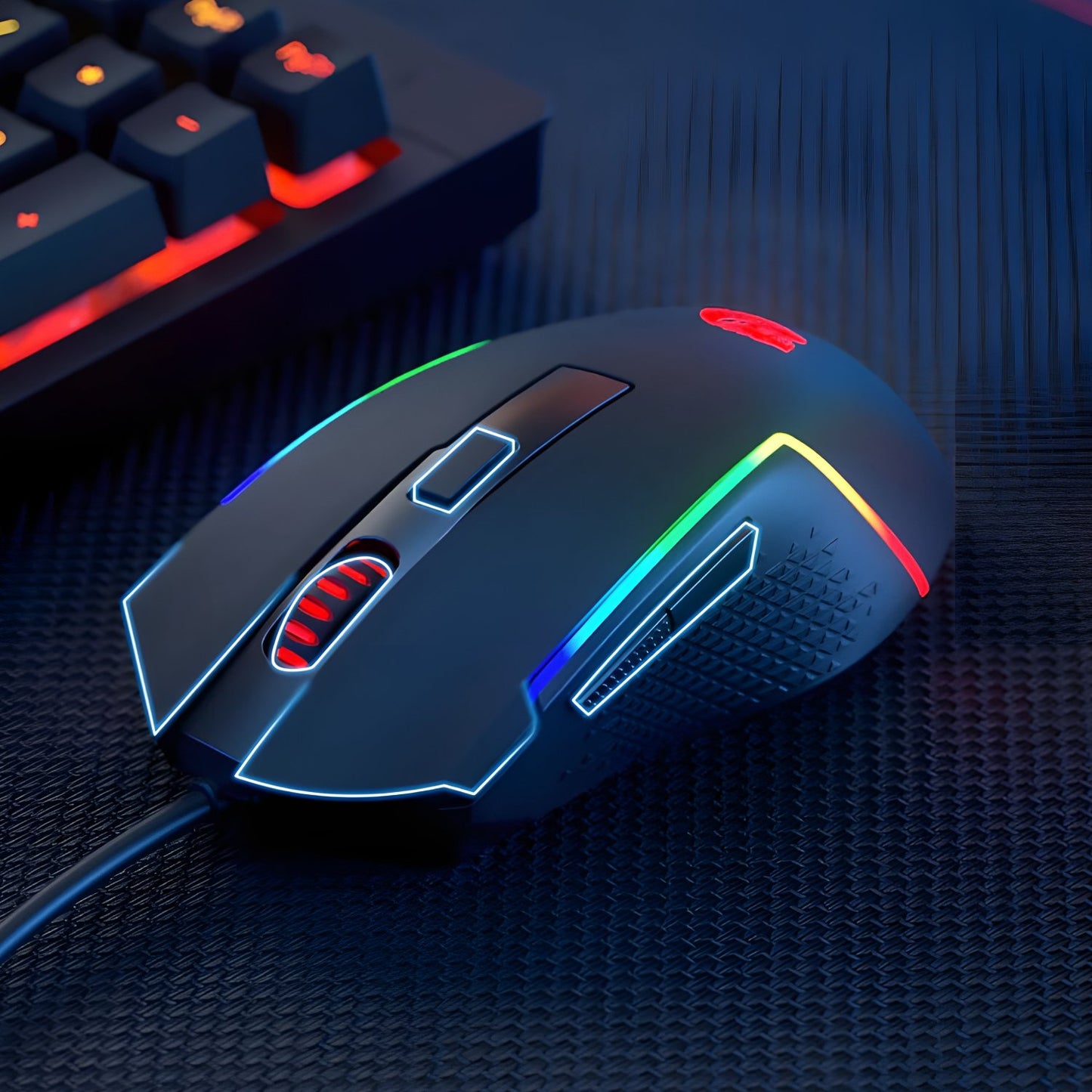 Redragon M616 TRIDENT 10000DPI RGB Wired Gaming Mouse