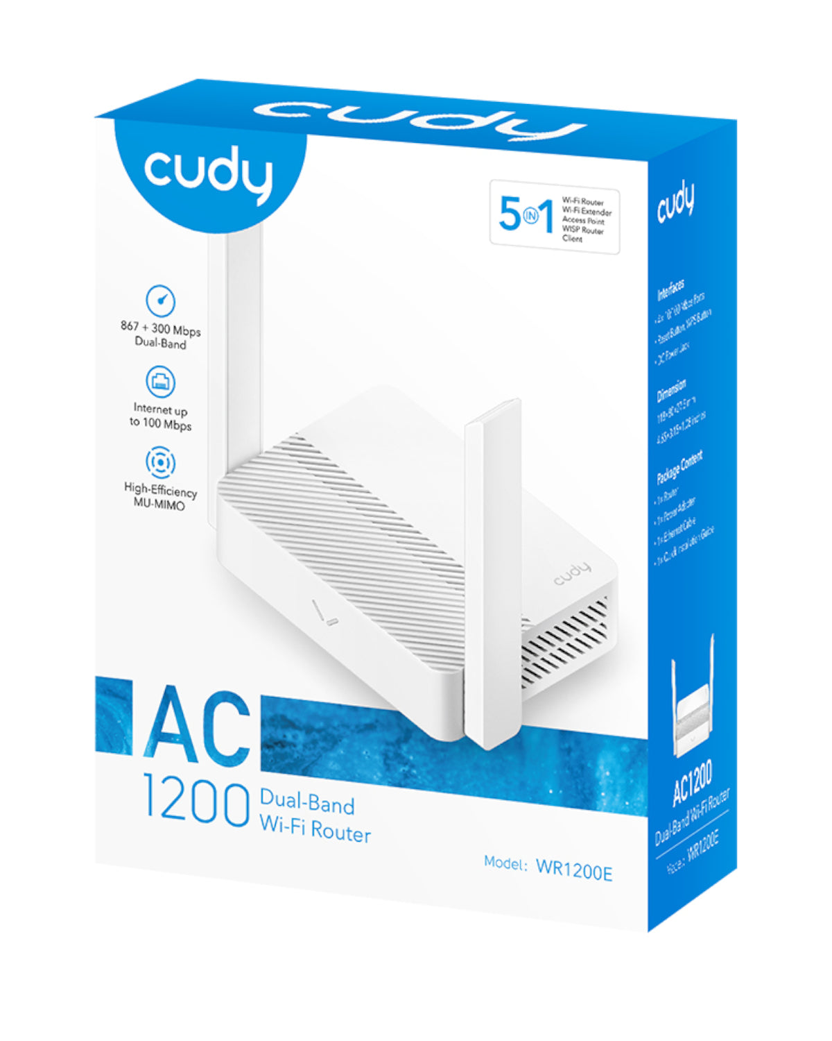 Cudy WR1200E AC1200 Dual-Band Wireless Wi-Fi Router – White