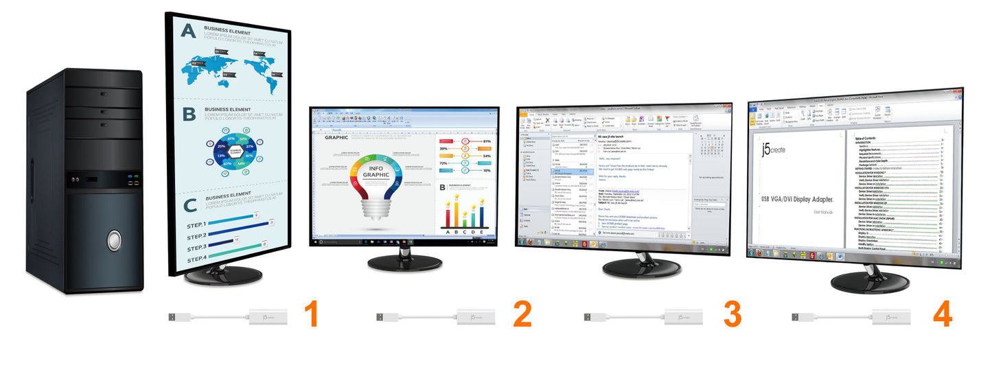 J5create USB to HDMI Multi-Monitor Adapter - JUA254