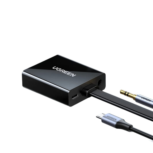 UGREEN HDMI to VGA Adapter, with 3.5mm Audio & Power Port – Black