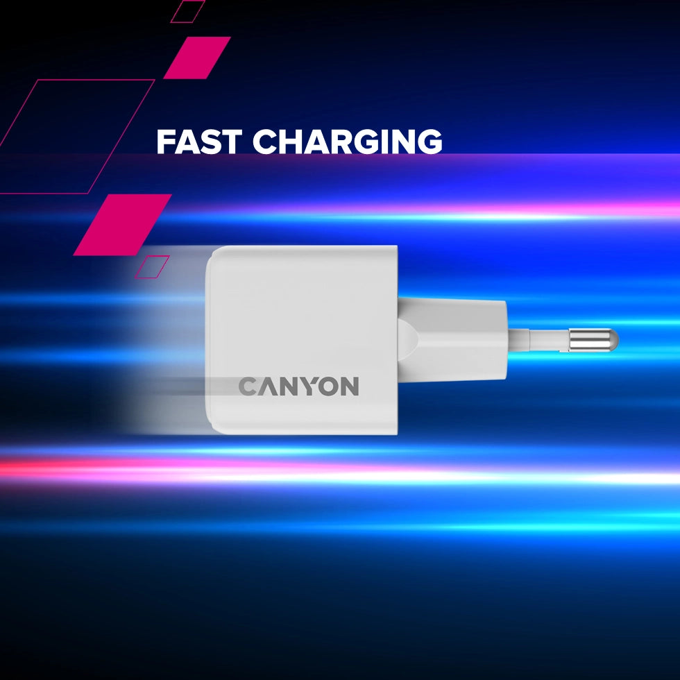 Canyon CU20AC GaN 20W USB-C Charger - White