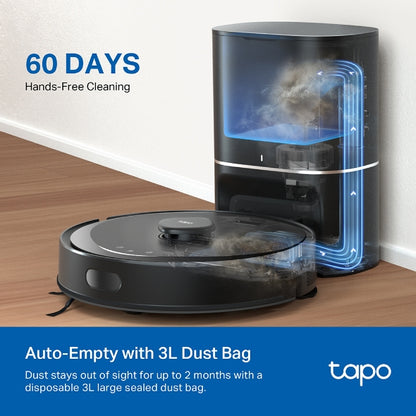 Tapo Hyper Suction Robot Vacuum & Mop + Smart Auto-Empty Dock - Tapo RV30 Max Plus